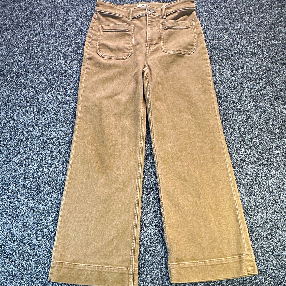 Faherty Men's Brown Stretch Denim Jeans 29 Flat Front Straight Leg 5-Pocket